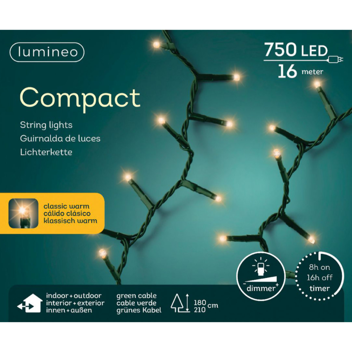 Lumineo - Lichterkette Compact 1.600 Cm 750 Lichter Klassisch Warm