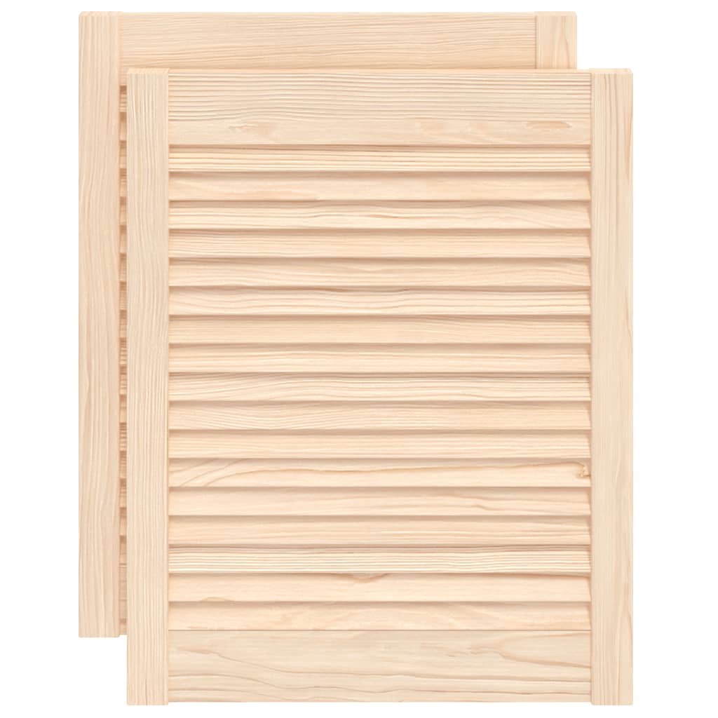 Cabinet Doors Louvred Design 2 Pcs 61.5x49.4 Cm Solid Wood Pine Vidaxl