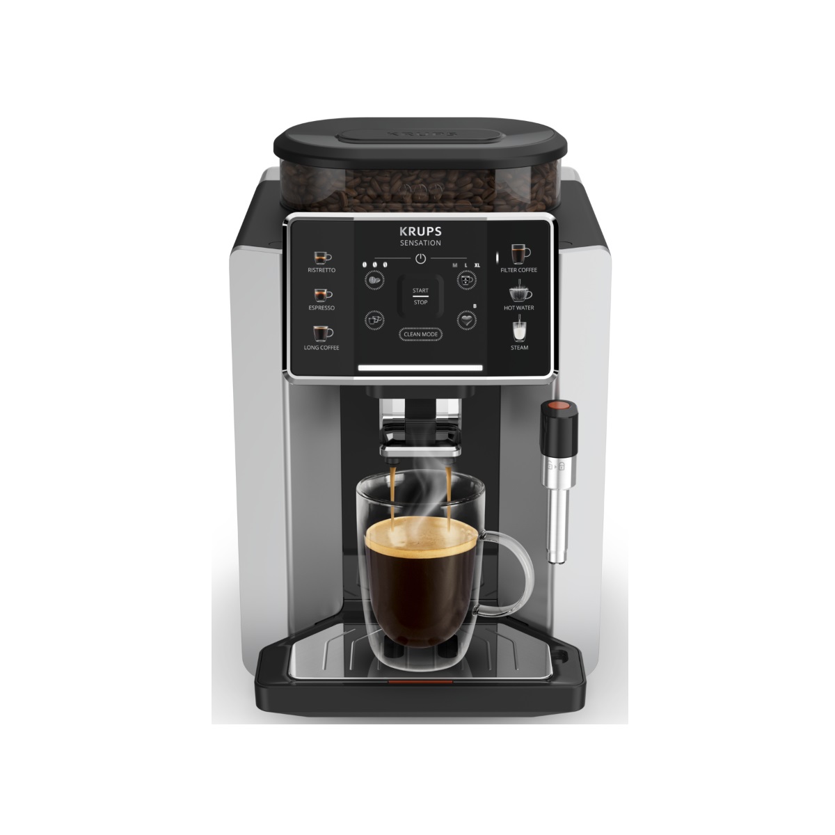 Krups Schwarz 15-Bar-Kaffeeroboter, Grau/ - Ea910e10