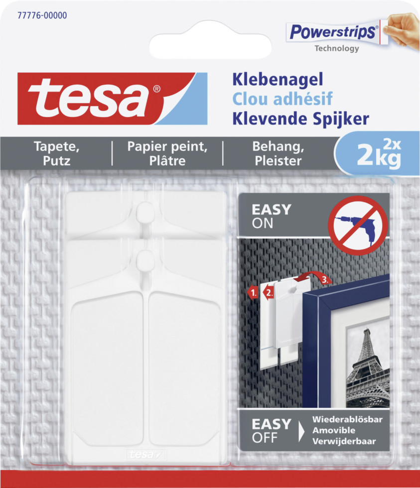 Tesa Klebehaken Weiß 2kg Kapazität (2 Stück) - Image 4