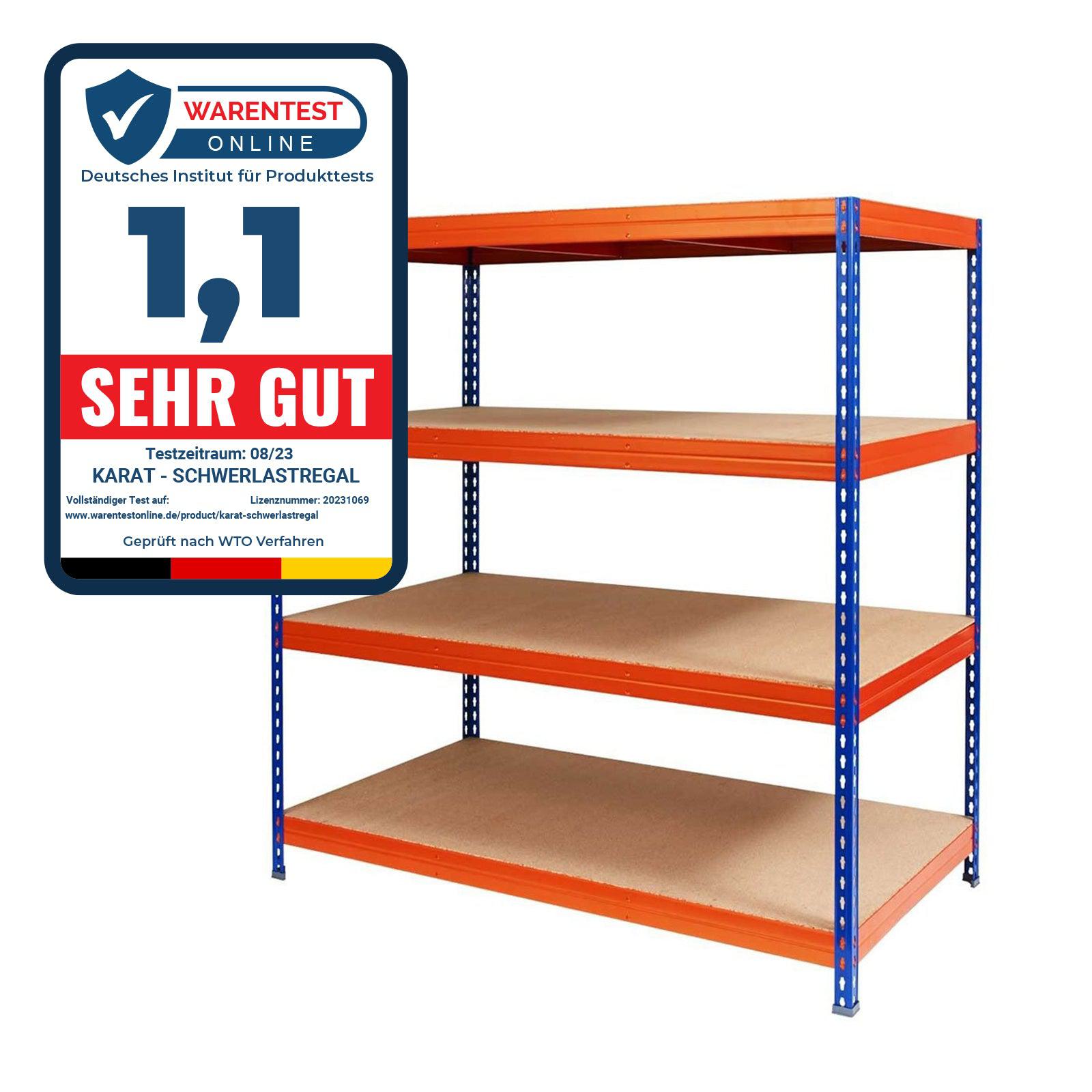 Rayonnage Étagère Charge Lourde Tôle D'Acier 4 Étages Bleu-orange 200 X