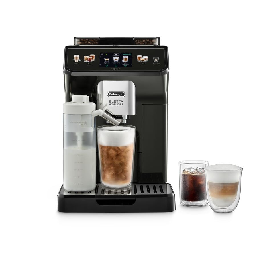 Delonghi Eletta Explore Ecam450.65.g Superautomatische Kaffeemaschine Mit Mahlwerk, 19 Riegel, Dunkelgrau - Image 4