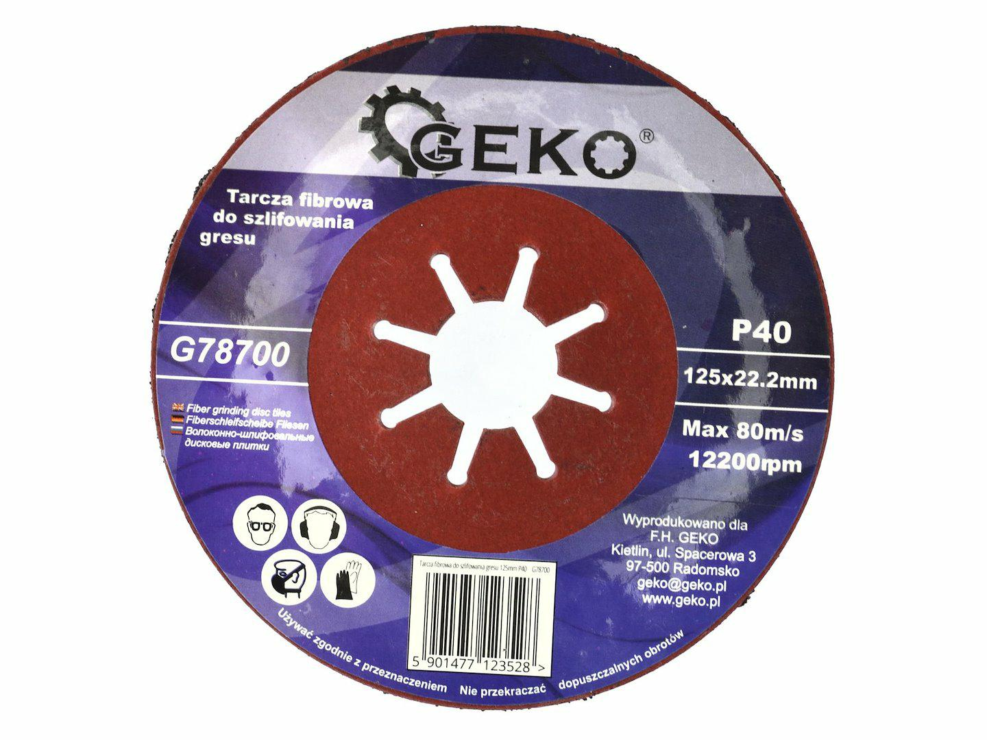 Import Faserteller Geko G78700 125 Mm Korn P40 Nassgebrauch