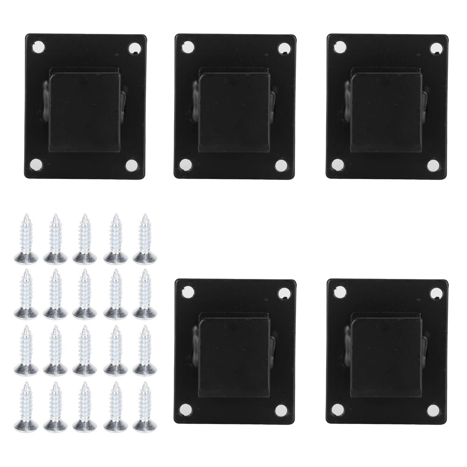 Support mural pour étagère en acier inoxydable noir, pour tube rectangulaire 15 x 30 mm, lot de 5