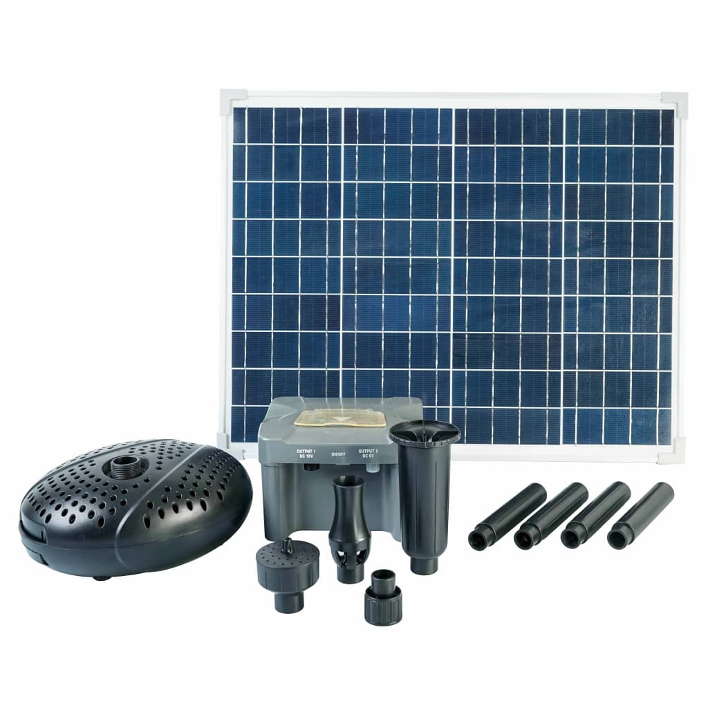 Set Per Fontana Solarmax 2500 Pannello Solare Pompa E Batteria Ubbink