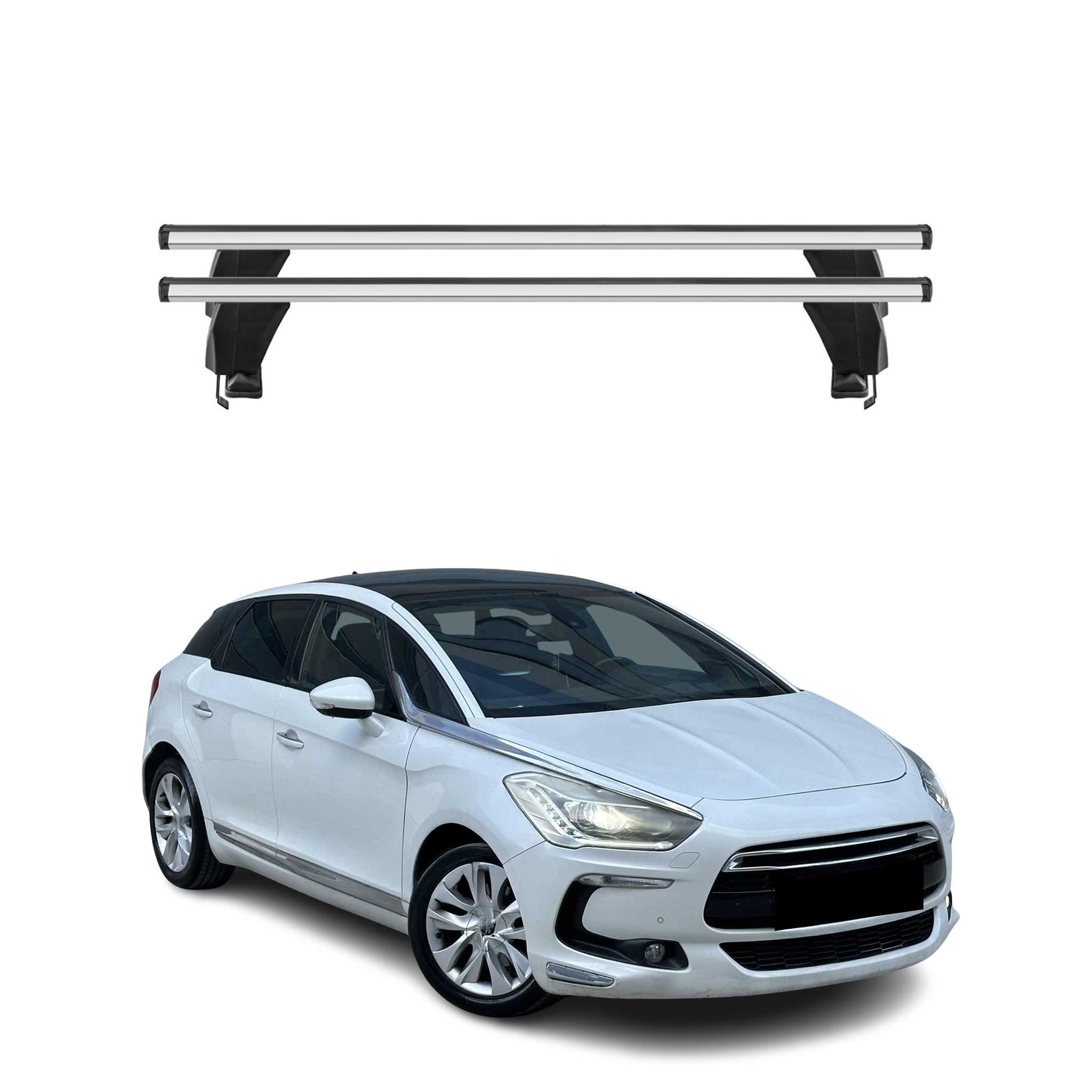 Omac Dachträger Querträger Alu Für Citroen Ds5 2011-2015 – Abschließbar – T-Nut – City-Crash-Getestet – Max. 50 Kg Silber 8698797430876