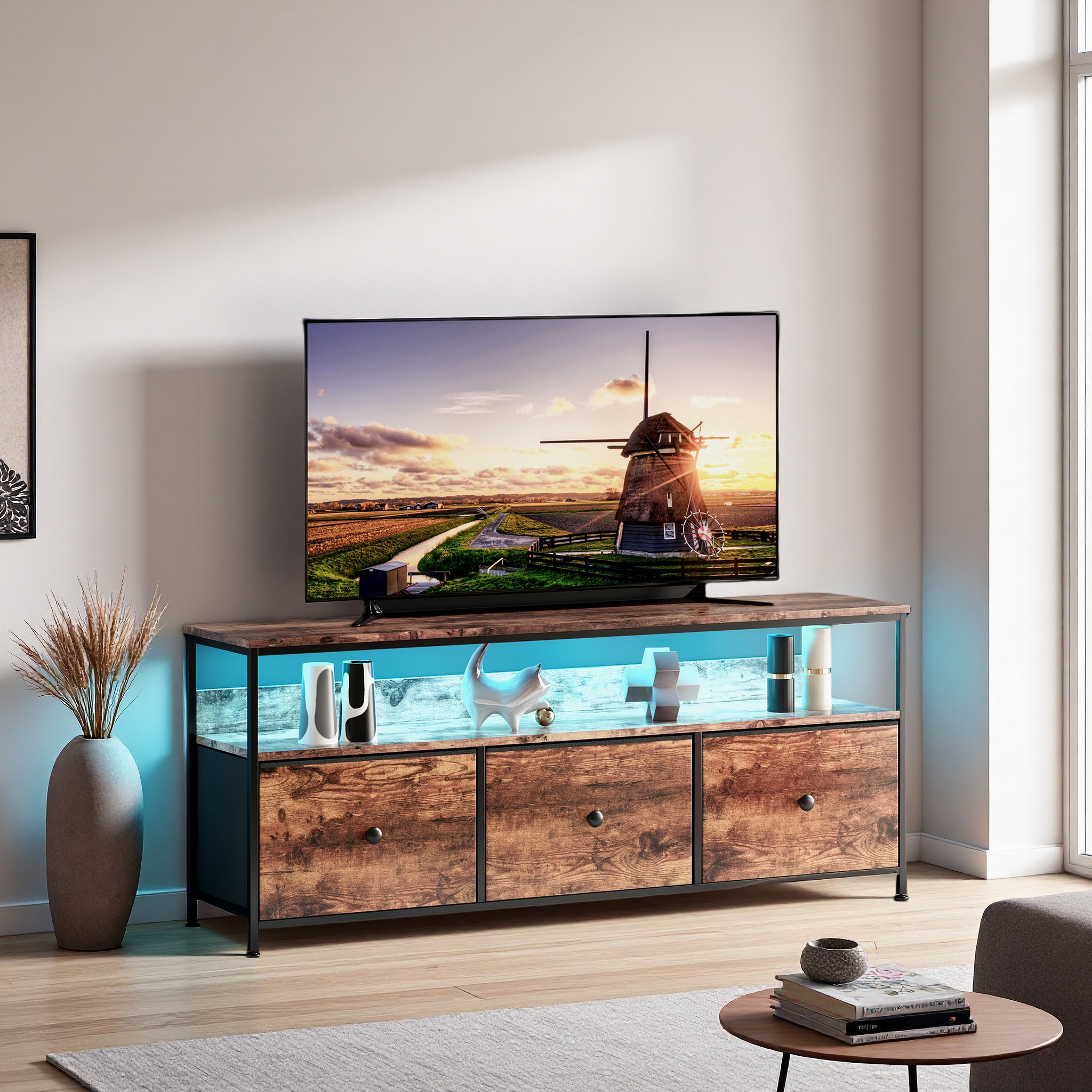Meuble Tv 137 Cm Mit Led Beleuchtung