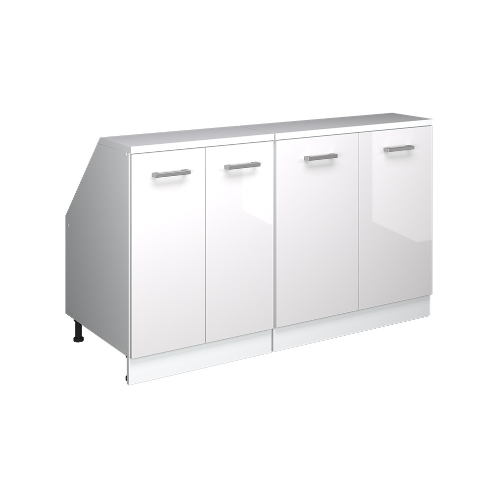 Küchenschrank Für Dachschrägen R-line, Weiß Hochglanz, 140 Cm 2er Set Schrankkorpuss 60 Cm Tiefe, Vicco
