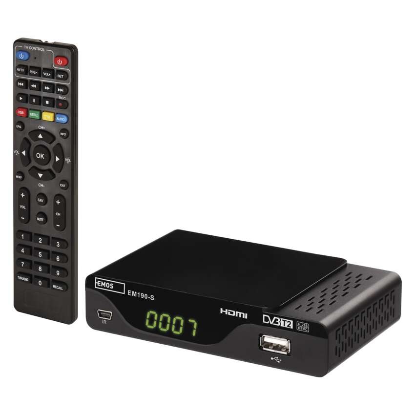 Emos Dvb-T2 Hd Empfänger - Usb Hdmi Scart Modell - Pvr - Full Hd - 22 Sprachen 8592920083987 - Image 3