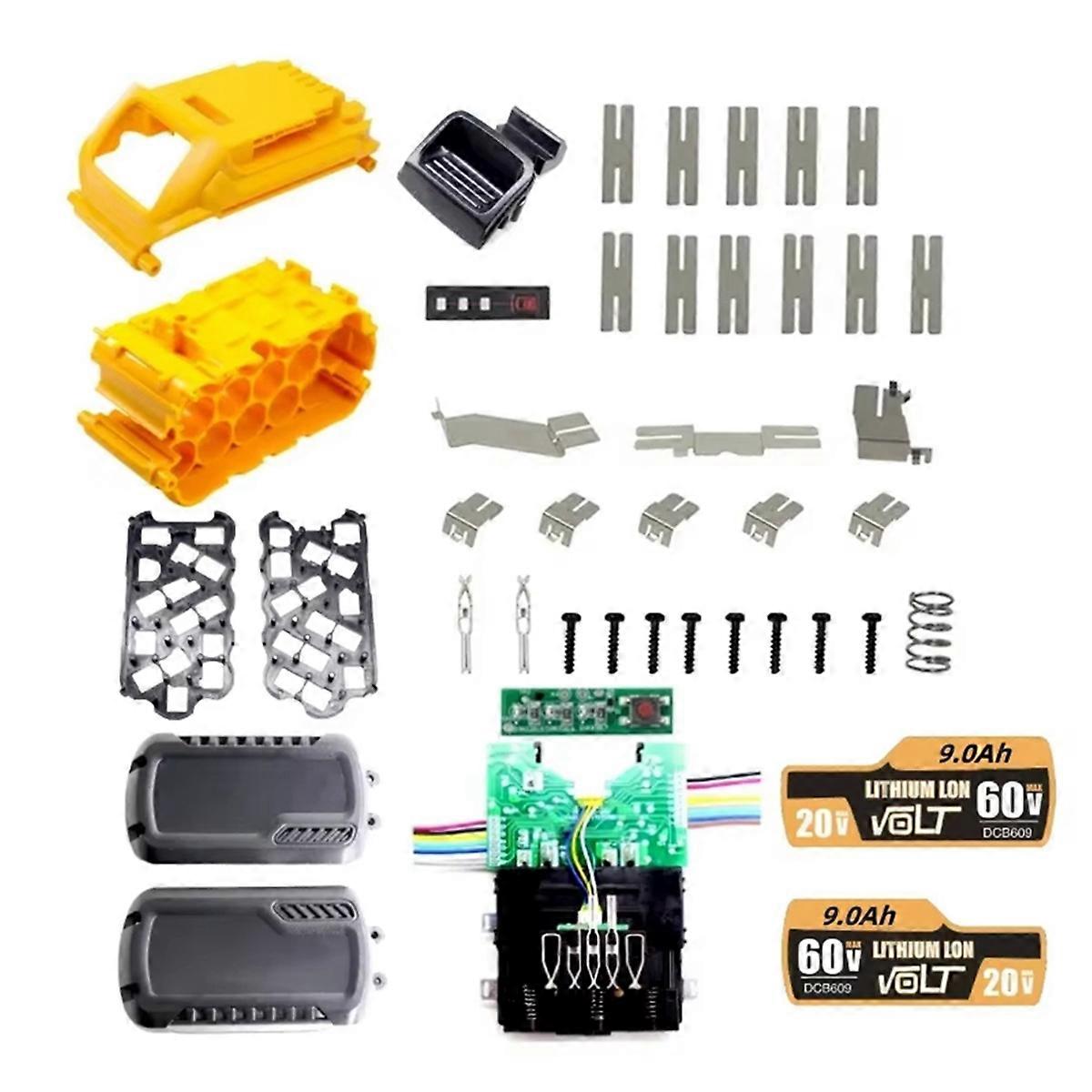 Boîtier plastique pour 15 batteries 18650, compatible DeWalt FlexVolt 20 V et 60 V, avec carte de protection PCB