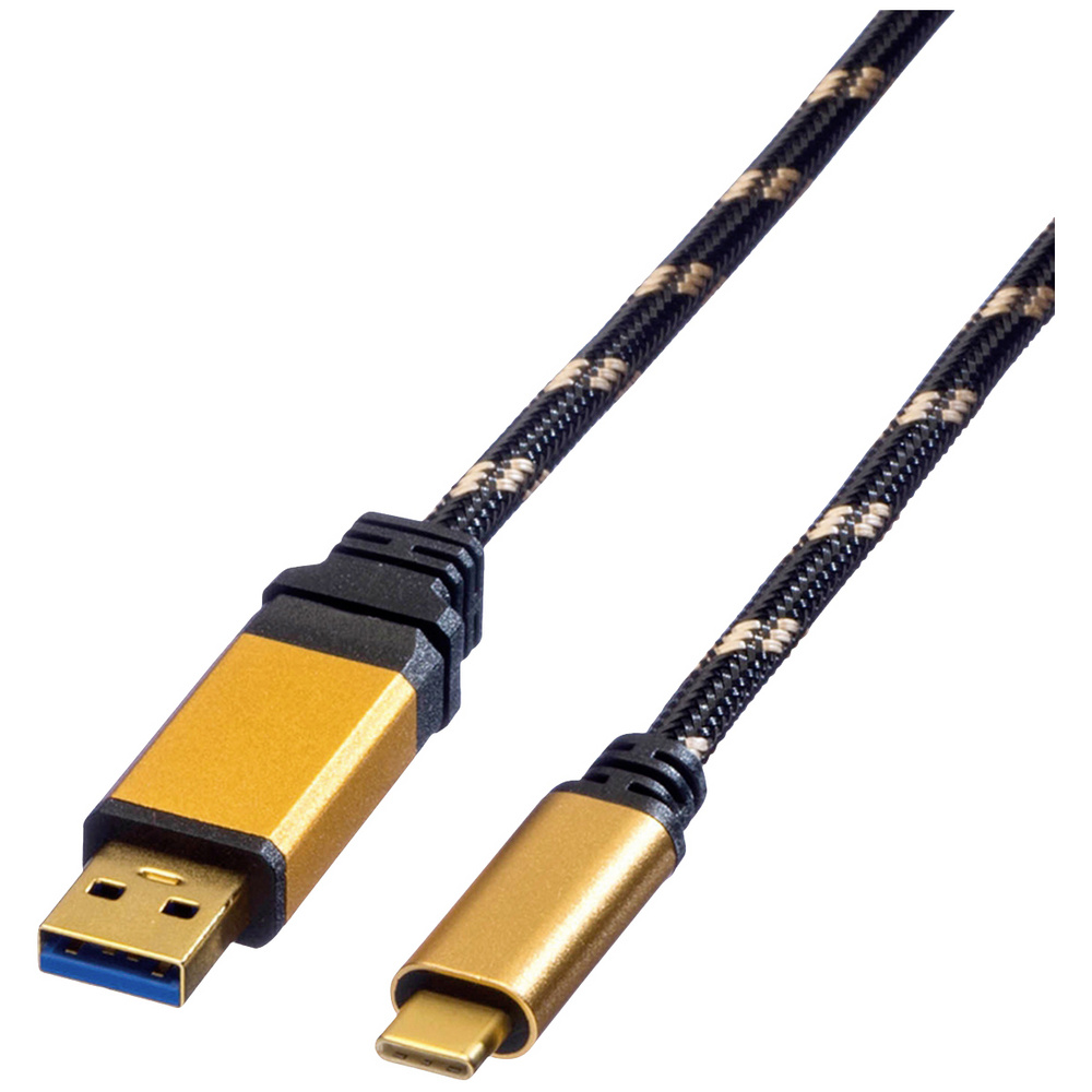 Roline Schwarz - Usb-Kabel Usb 3.2 Gen1 (Usb 3.0 / Usb 3.1 Gen1) Usb-A Stecker, Usb-C® Stecker 1.00 M