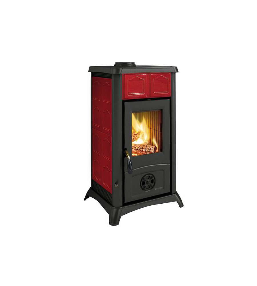 Stufa A Legna Nordica Gemma Elegance Bordeaux Dim. 46x49xh84 Cm