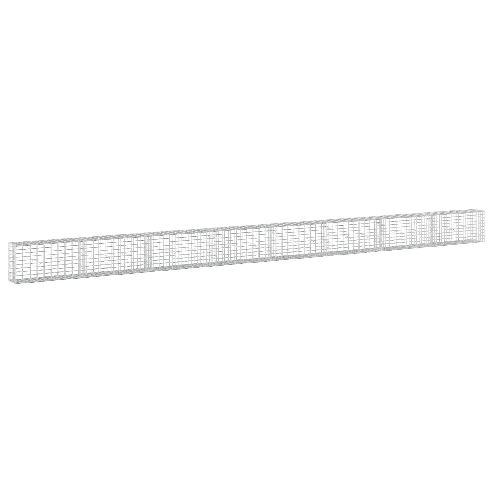 Vidaxl Versilbert Gabione Mit 5 Mm Draht Und 5X10 Cm Maschen 800X30x50 Cm