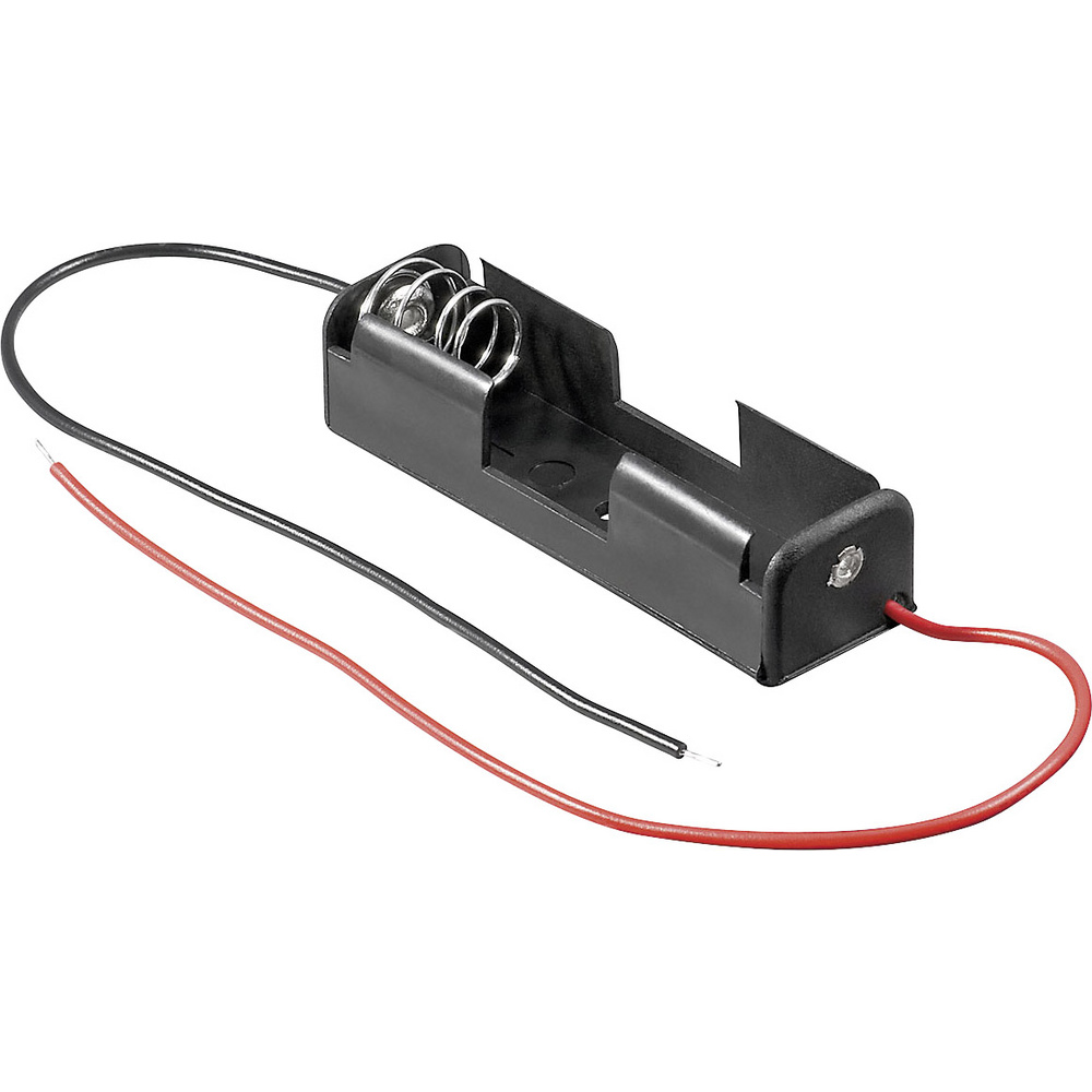 Goobay Schwarz/Rot - 11460 Batteriehalter 1X Mignon (Aa) Kabel (L X B X H) 57.5 X 16 X 13.5 Mm