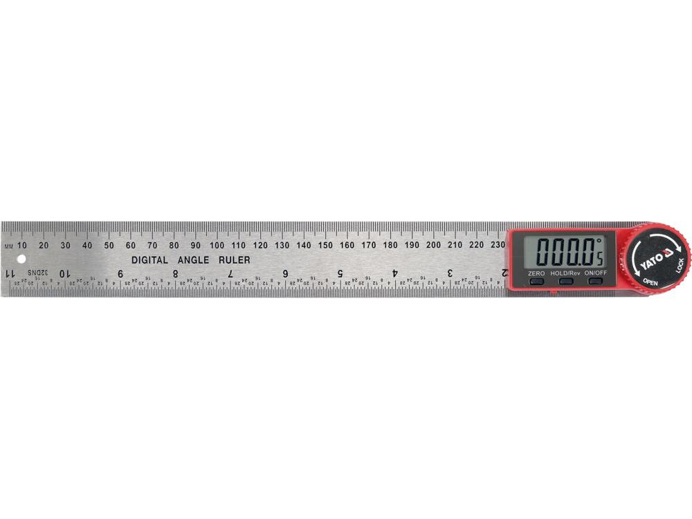 Yato Digitaler Winkelmesser Länge 300 Mm Digital Mit Lcd Anzeige Für Exakte Winkelmessungen 360° - Winkelmesser Mit Lineal