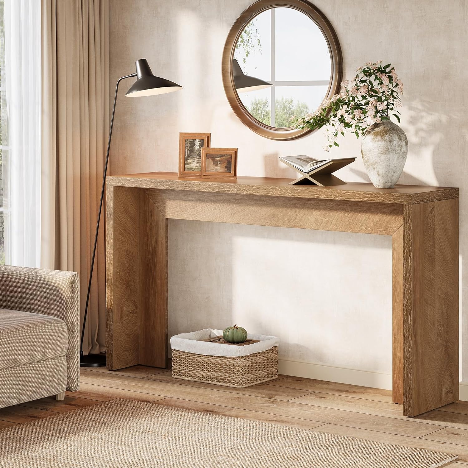 Tribesigns – Table Console Rustique 140 Cm En Bois Marron – Espace De