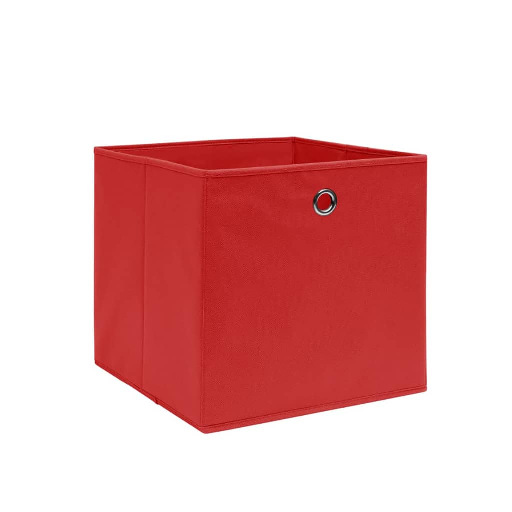 Storage Boxes 4 Pcs Non-woven Fabric 28x28x28 Cm Red Vidaxl