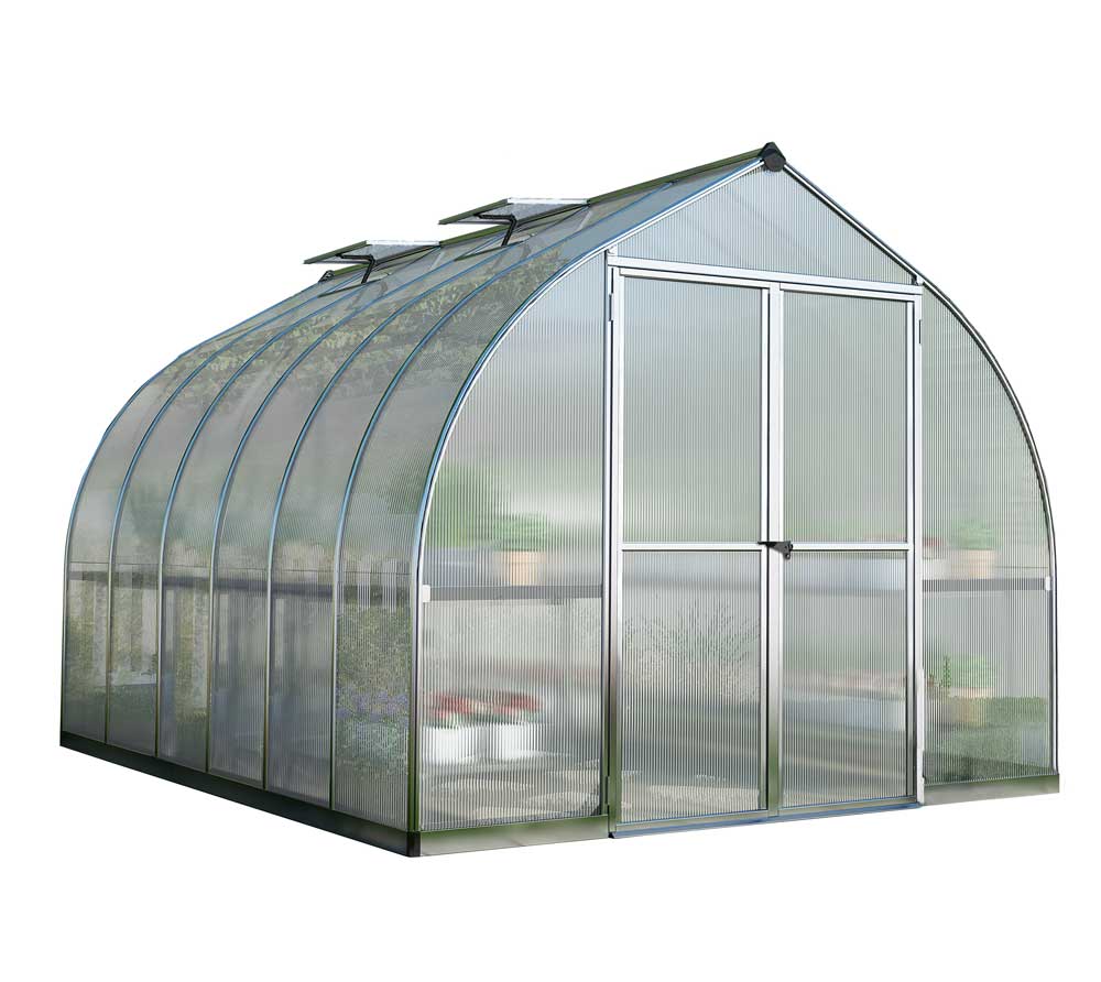 Palram - Canopia Aluminium Gewächshaus Bella 812 Silber 367x244x219 Cm