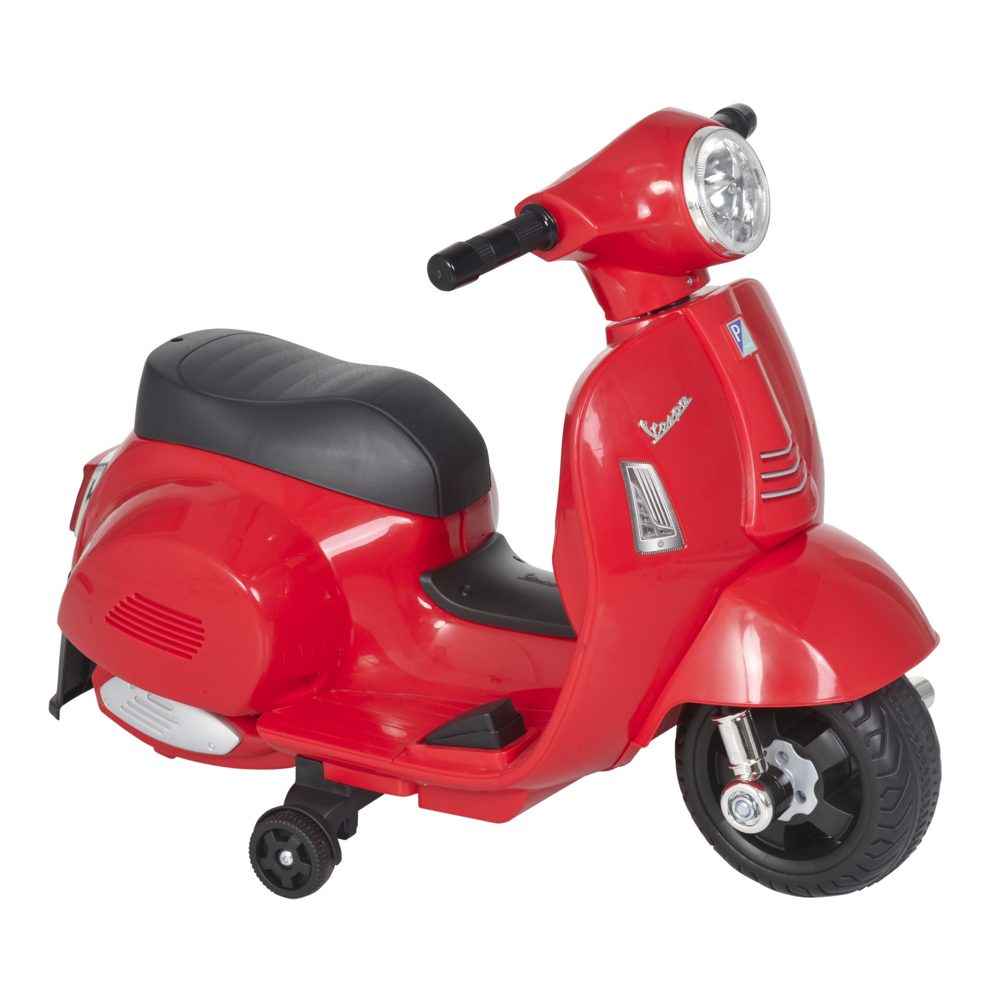 Homcom - Elektro Kindermotorrad Vespa Elektromotorrad Mit Led-licht, Sound, Kinder Elektro Motorrad Für Kinder Von 18-36 Monate Rot