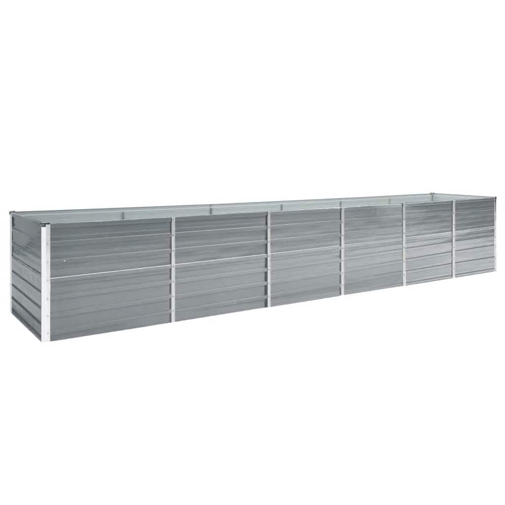 Garden Raised Bed Galvanised Steel 480x80x77 Cm Grey Vidaxl