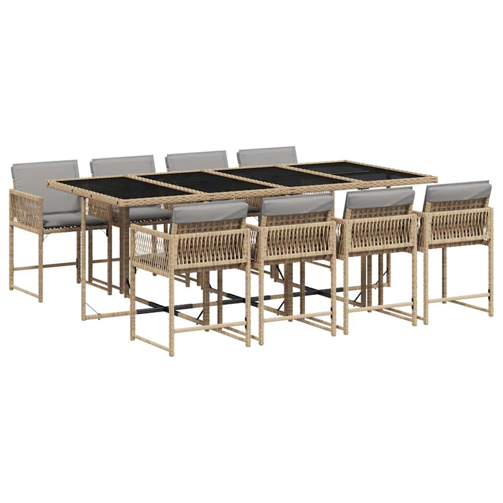 Garden Dining Set Mix Beige, Light Grey, Black Vidaxl