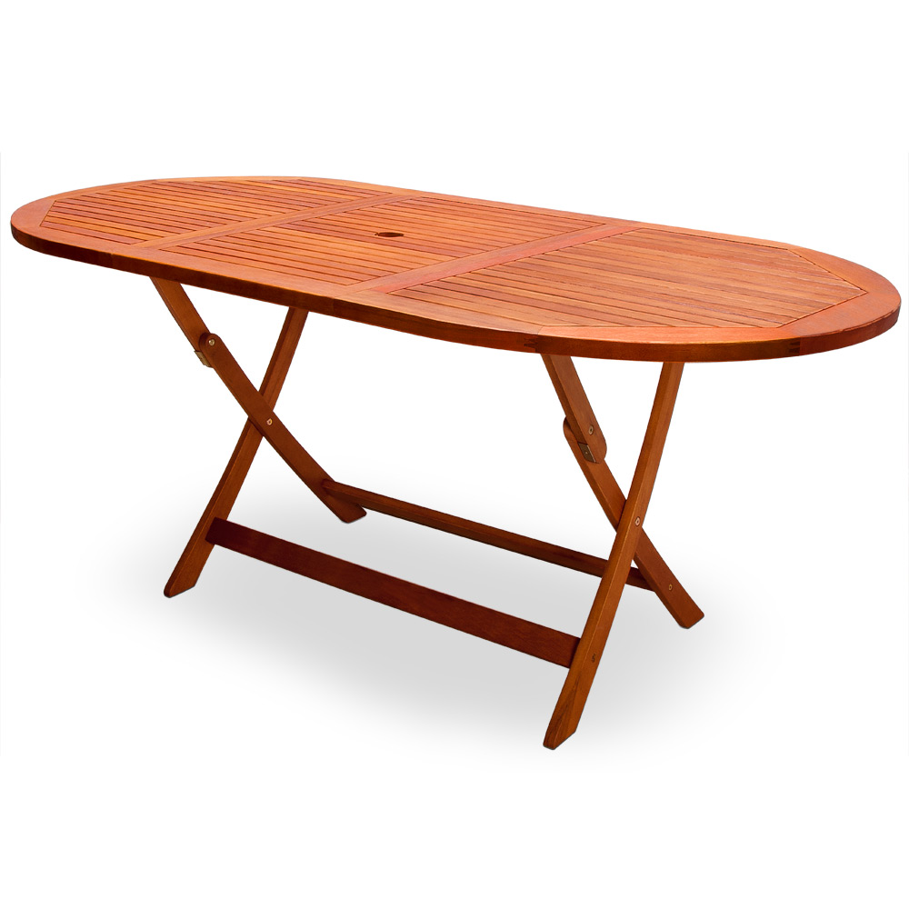 Casaria® Gartentisch Wetterfest Klappbar Fsc®-zertifiziert Holz Schirmständer 160x85cm 80kg Belastbarkeit Balkon Garten Terrasse Tisch Klapptisch Balkontisch Akazie