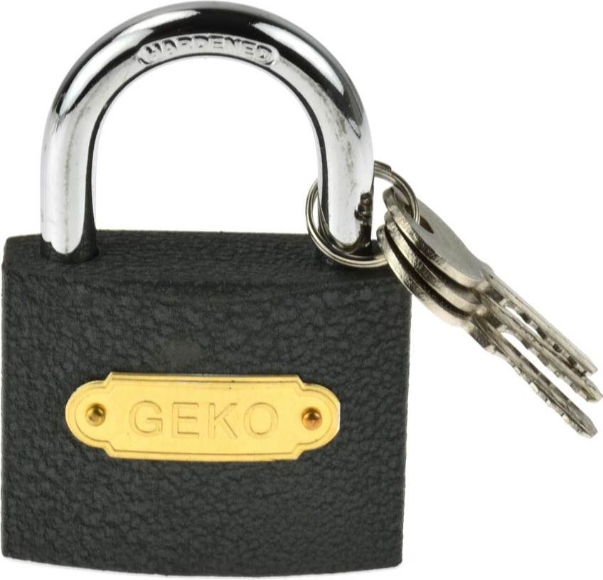 Import Vorhängeschloss Geko G01313 Gusseisen Stahl 63 Mm 3 Schlüssel