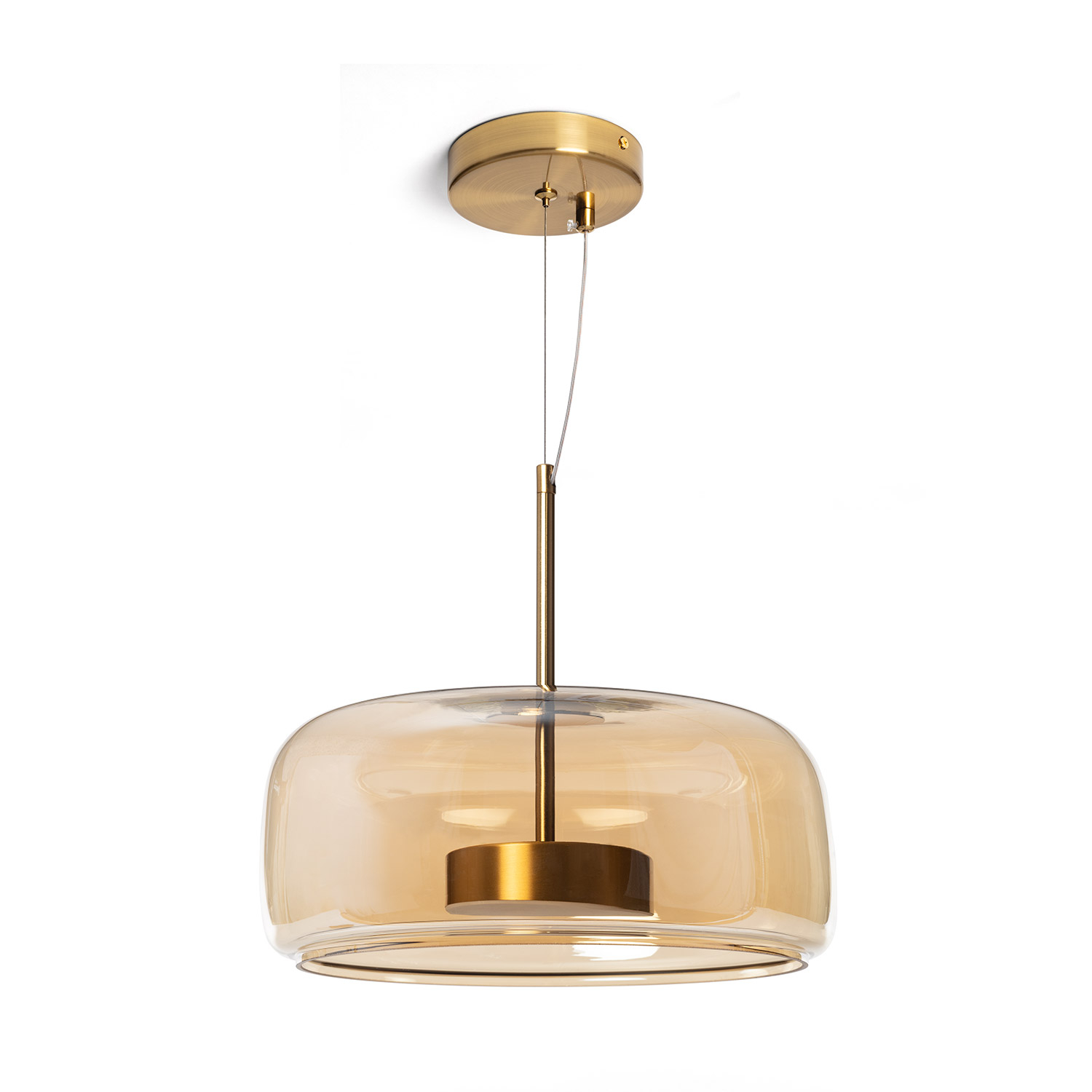 Efectoled - Suspension Led 7w Métal Et Verre Aba Ambre