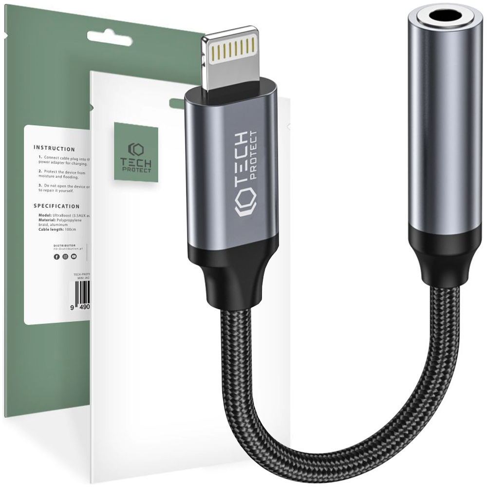 Oem Tech-Protect Ultraboost Adapter Lightning Auf 3,5-Mm-Klinkenstecker, Schwarz 9490713929599