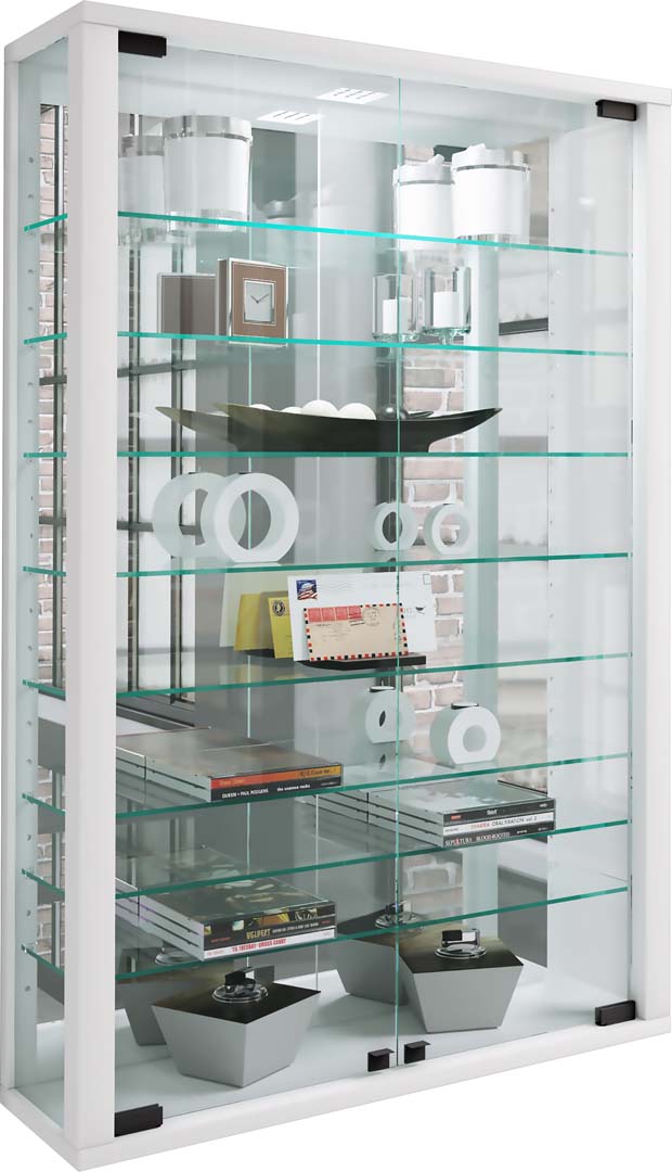 Vcm Unisex Weiß Wandregal "Wandvitrine Glasvitrine Vitrosa Mini Spiegel", B:59cm T:18cm, Regale, Wandregal - Image 4