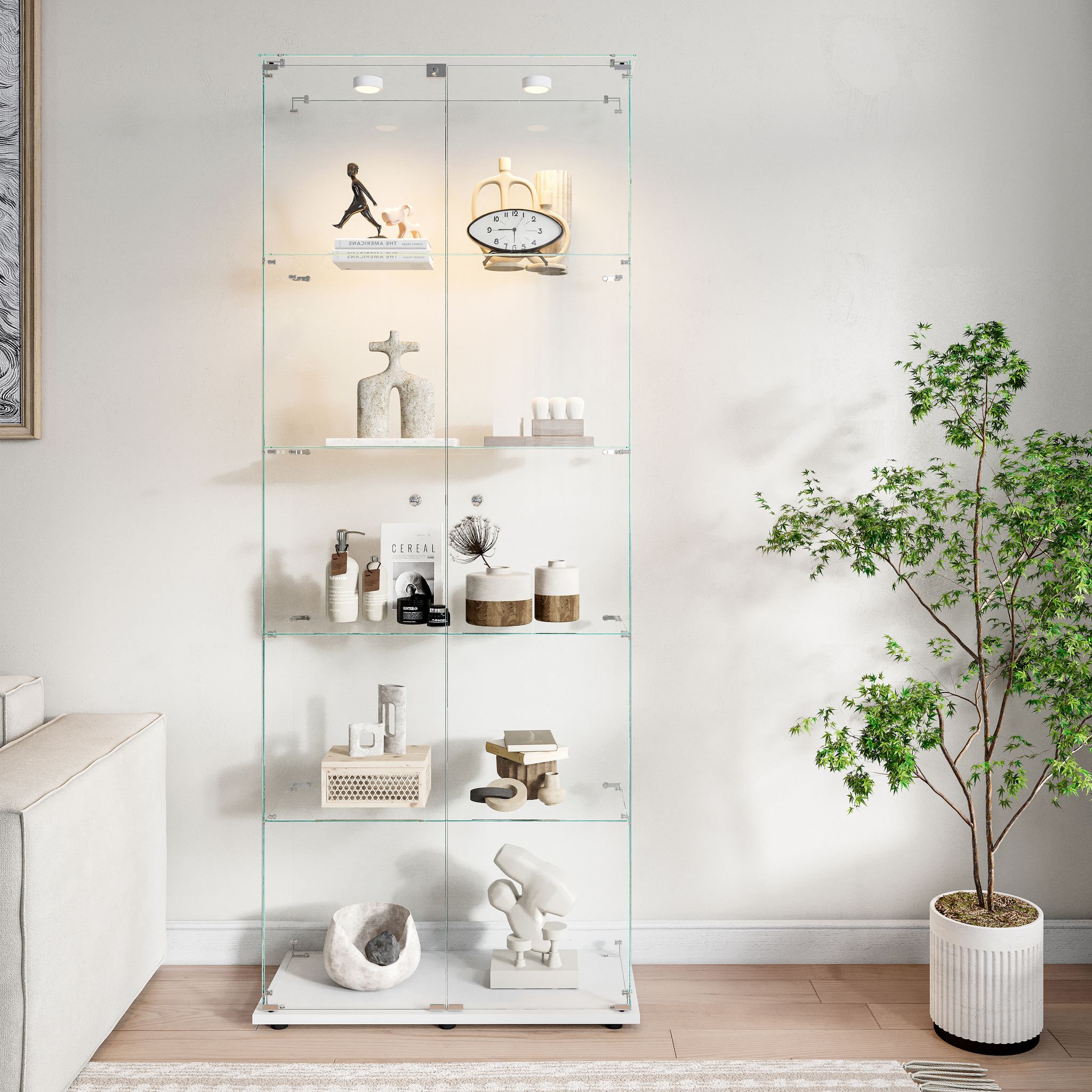 Vitrine En Verre 5 Niveaux Avec Led Personnalisable