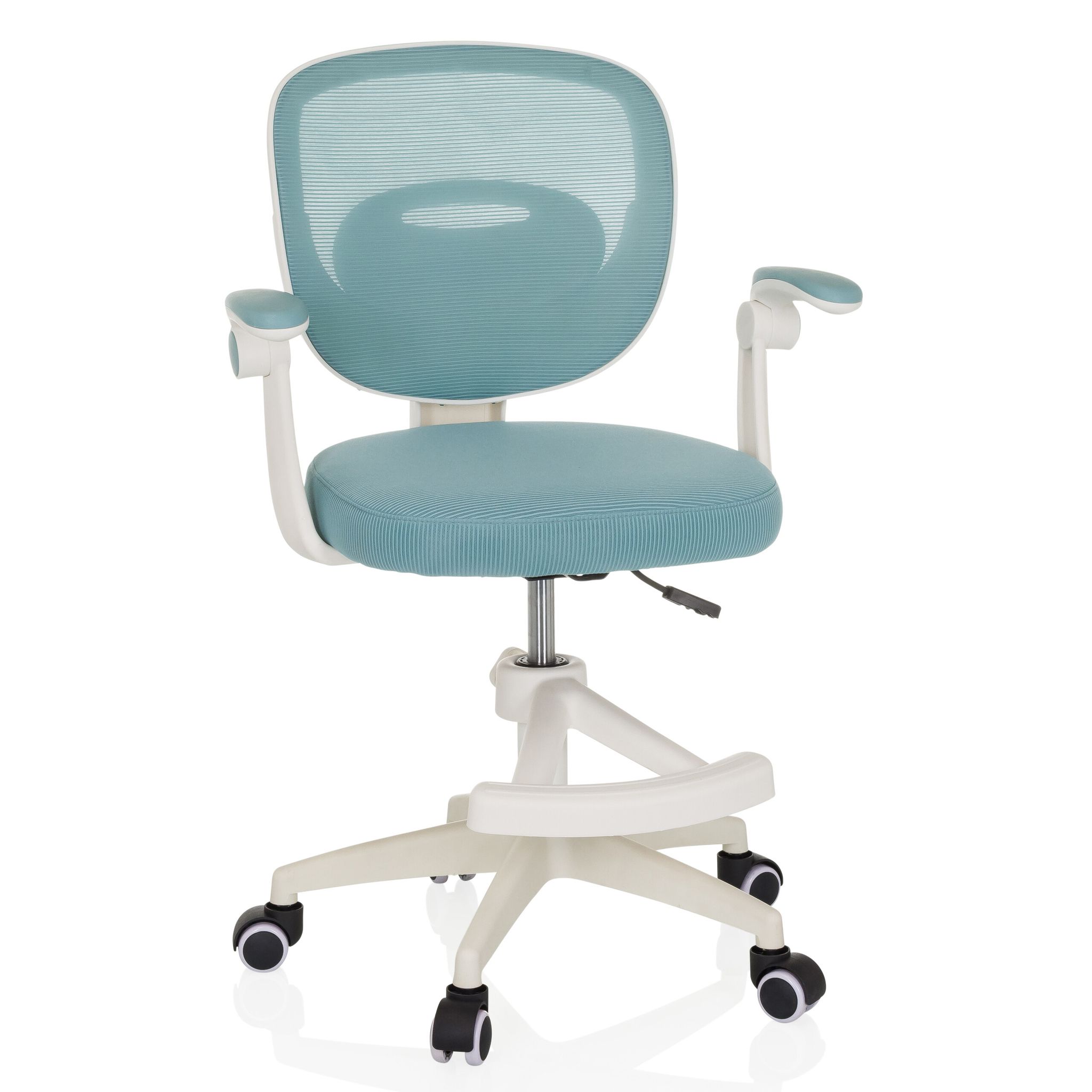 Kinderschreibtischstuhl / Kinderstuhl Kiddy Smart Stoff Aqua Hjh Office