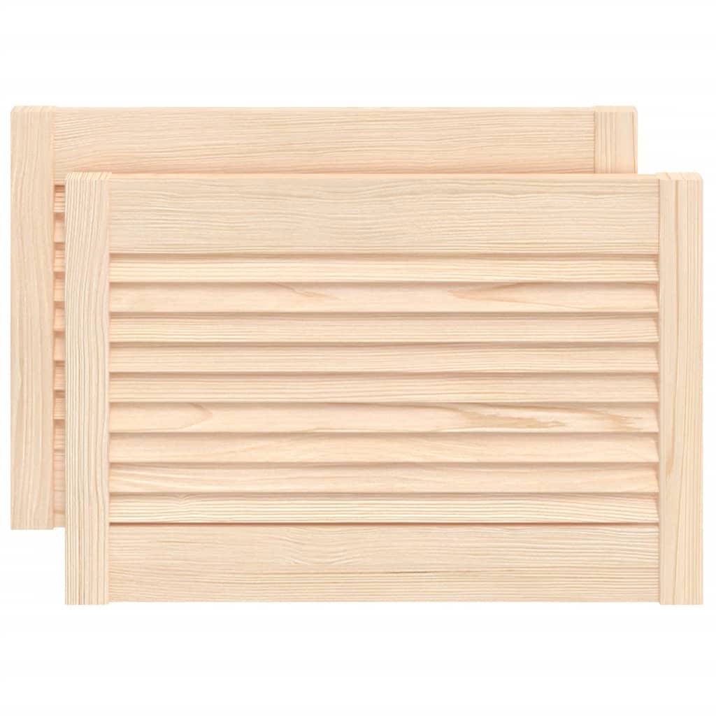 Cabinet Doors Louvred Design 2 Pcs 39.5x59.4 Cm Solid Wood Pine Vidaxl