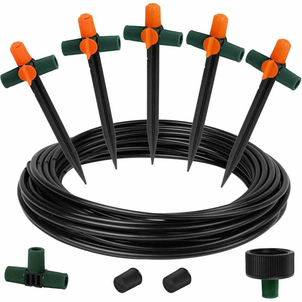 SIENA GARDEN Bewässerungssystem Starterset Regner, 10 tlg. für Beete 10m schwarz - Image 3