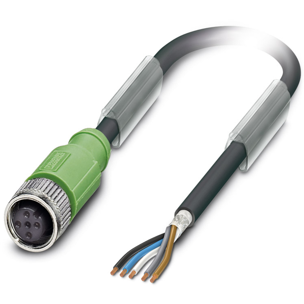 Phoenix Contact Schwarz 1500758 Sensor-/Aktor-Steckverbinder, Konfektioniert M12 Buchse, Gerade 10.00 M Polz