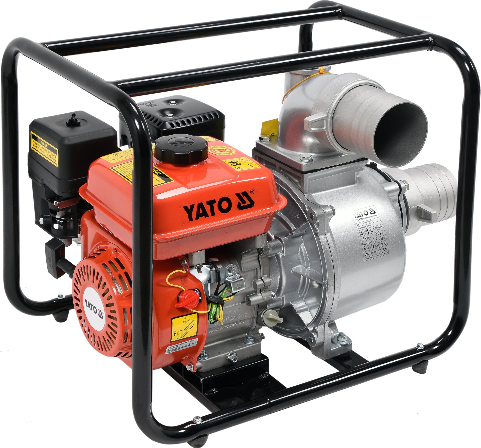 Yato Benzin-Wasserpumpe 4" 4 Kw 78 M³/H Mit Stahlrahmen