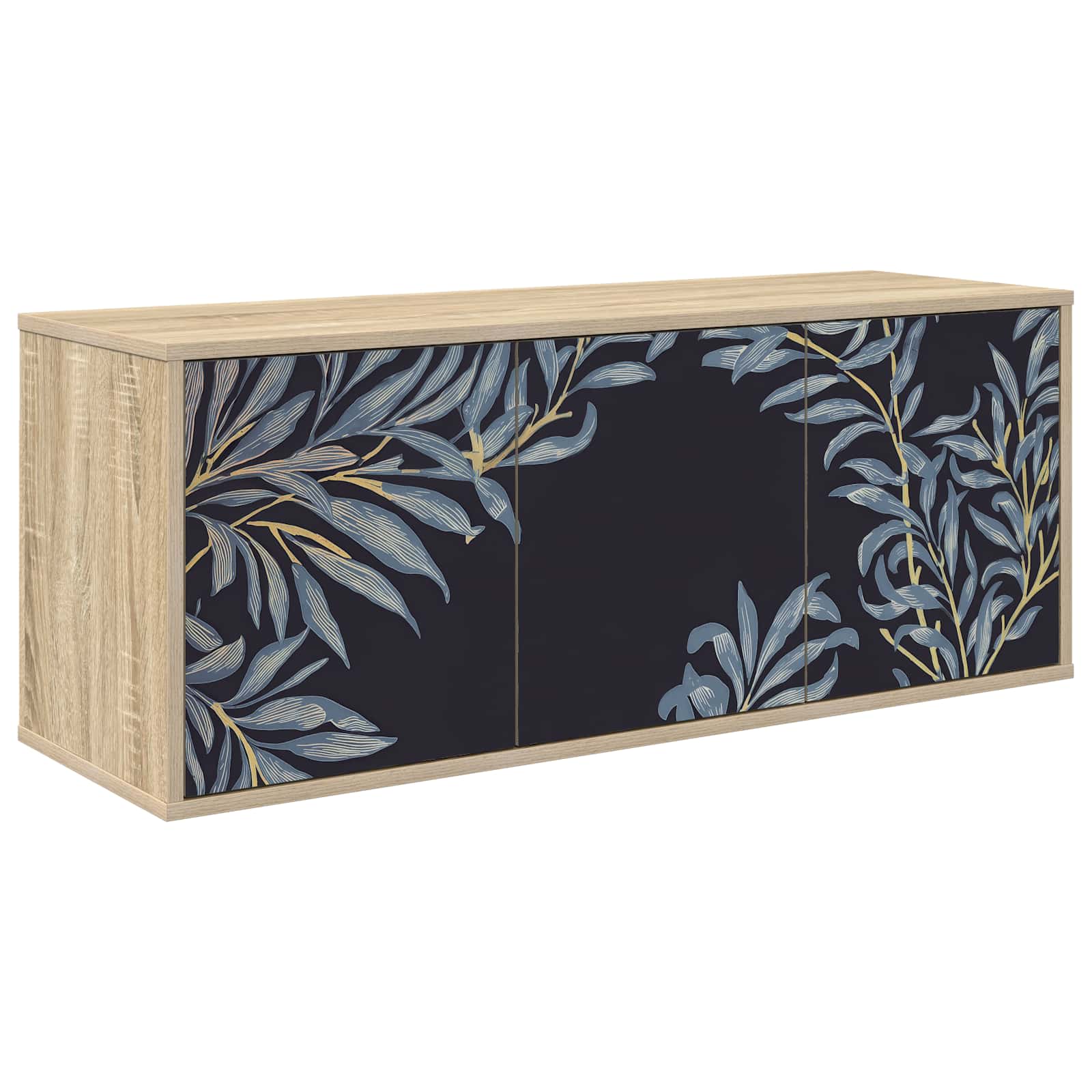 Vidaxl Braun Tv Möbel, Ramonita (Blaues Farnmuster) (33 X 102 X 40 Cm) - Image 2