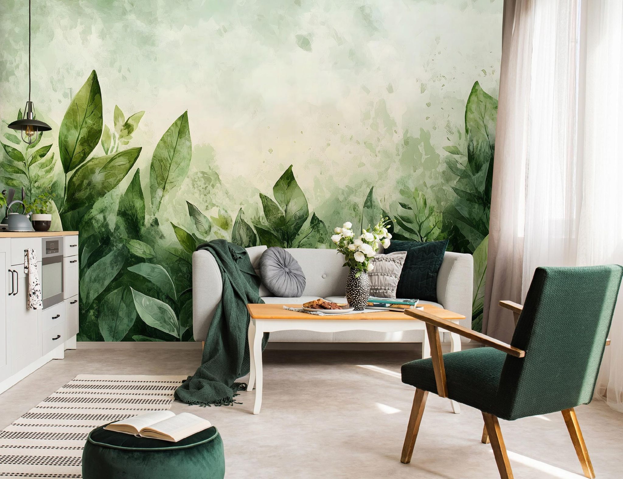 Wallarena Vlies Fototapete Blätter 200x140 Cm, Tapeten, Für Wohn Und Schlafzimmer, Vliestapete Wandtapete Tapete 3d Effekt- Inkl. Kleister - Natur Tropisch