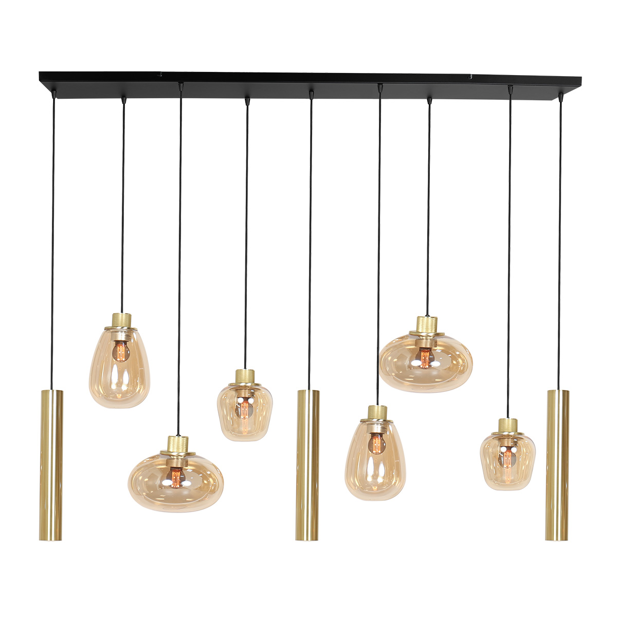 LED Pendelleuchte REFLEXION, 9-flammig, GU10 + E27, 4,9W, IP20, dimmbar, messing - Bild 5