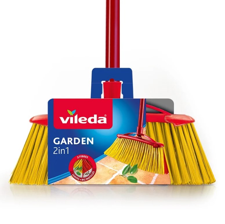 Vileda Broom 2in1 Garden Outdoor redyellow - Image 2