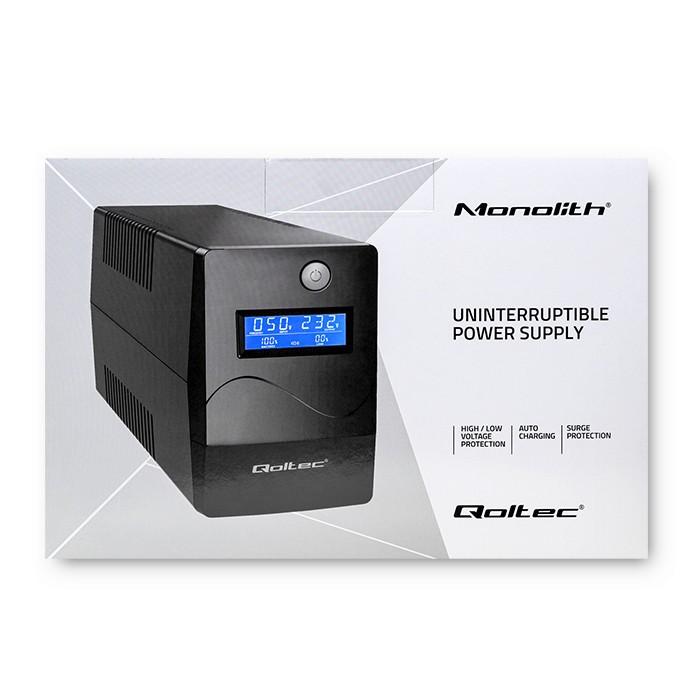 Qoltec Line Interactive Usv Monolith 650 Va 360 W Lcd Usb Rj45 - Bild 4