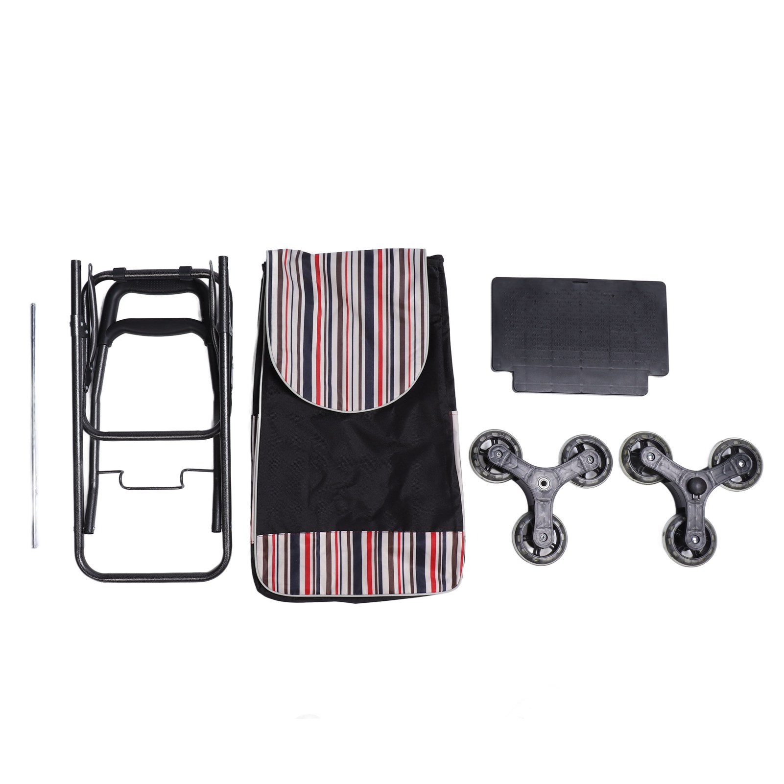 Chariot pliant de manutention en acier inoxydable, diable à bagages avec sac, pliage compact