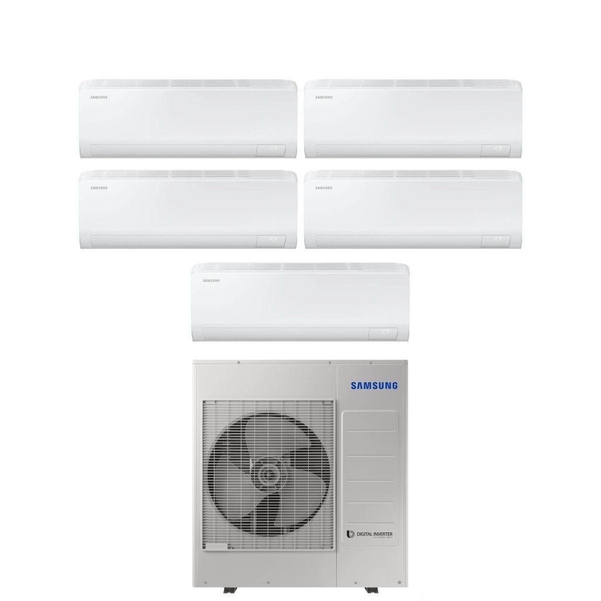 Climatizzatore Condizionatore Samsung Penta Split Inverter Serie Cebu S2 7+7+7+9+9 Con Aj100txj5kg R-32 Wi-fi Integrato 7000+7000+7000+9000+9000