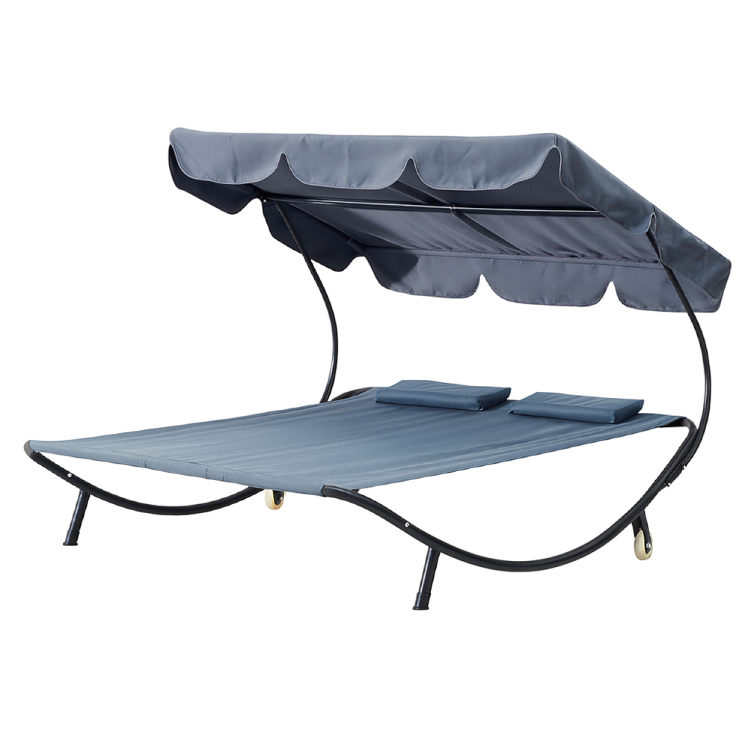 Concept-usine - Transat Avec Pare-soleil 2 Personnes Gris Aloha