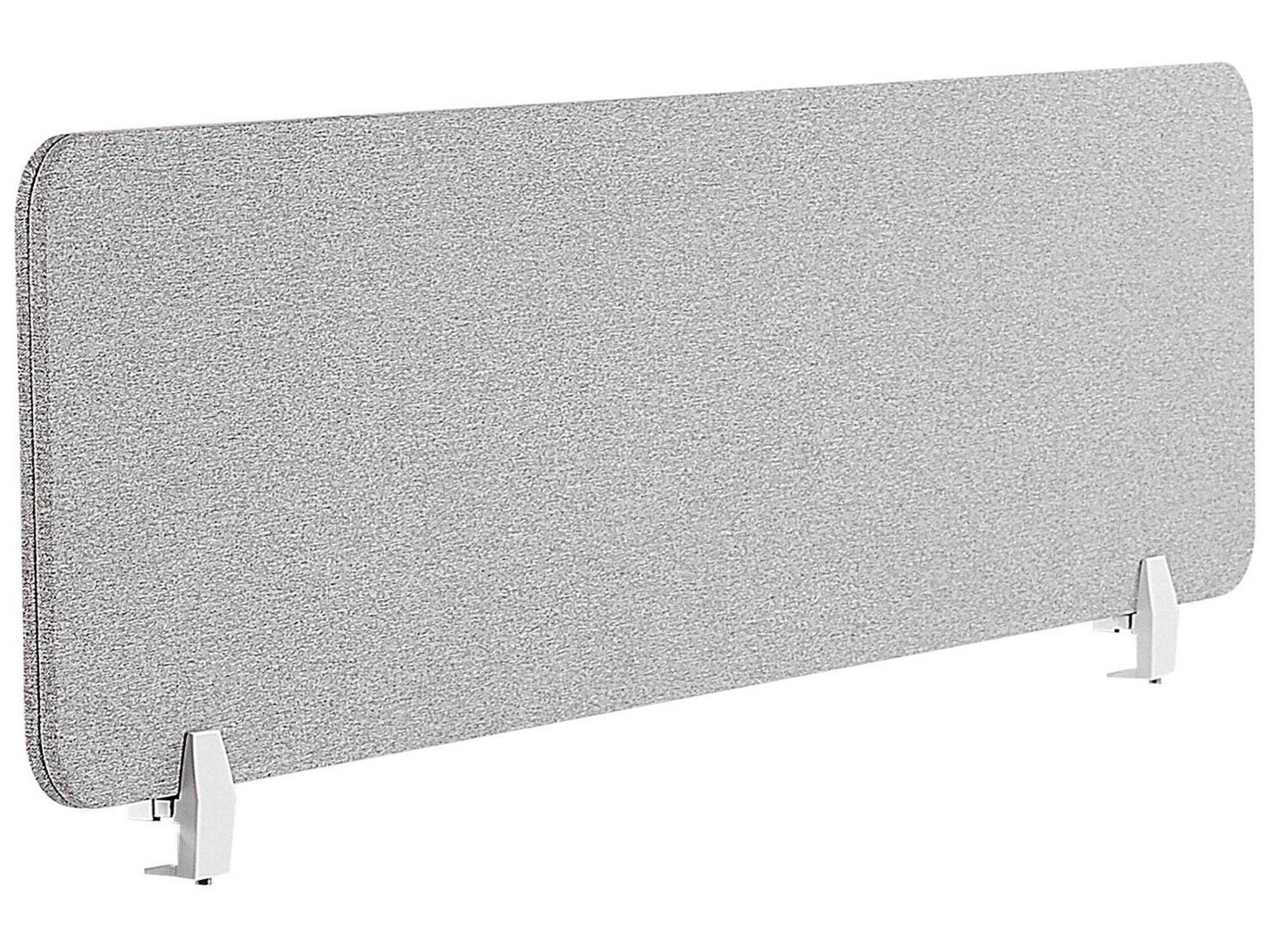 Beliani Desk Screen 160 X 40 Cm Light Grey Wally
