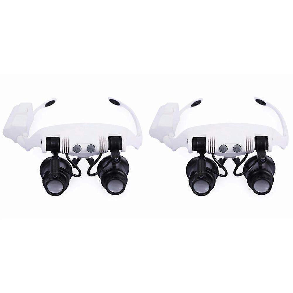 Loupe frontale LED à lentilles interchangeables 10x, 15x, 20x, 25x, pliable, ABS, lot de 4