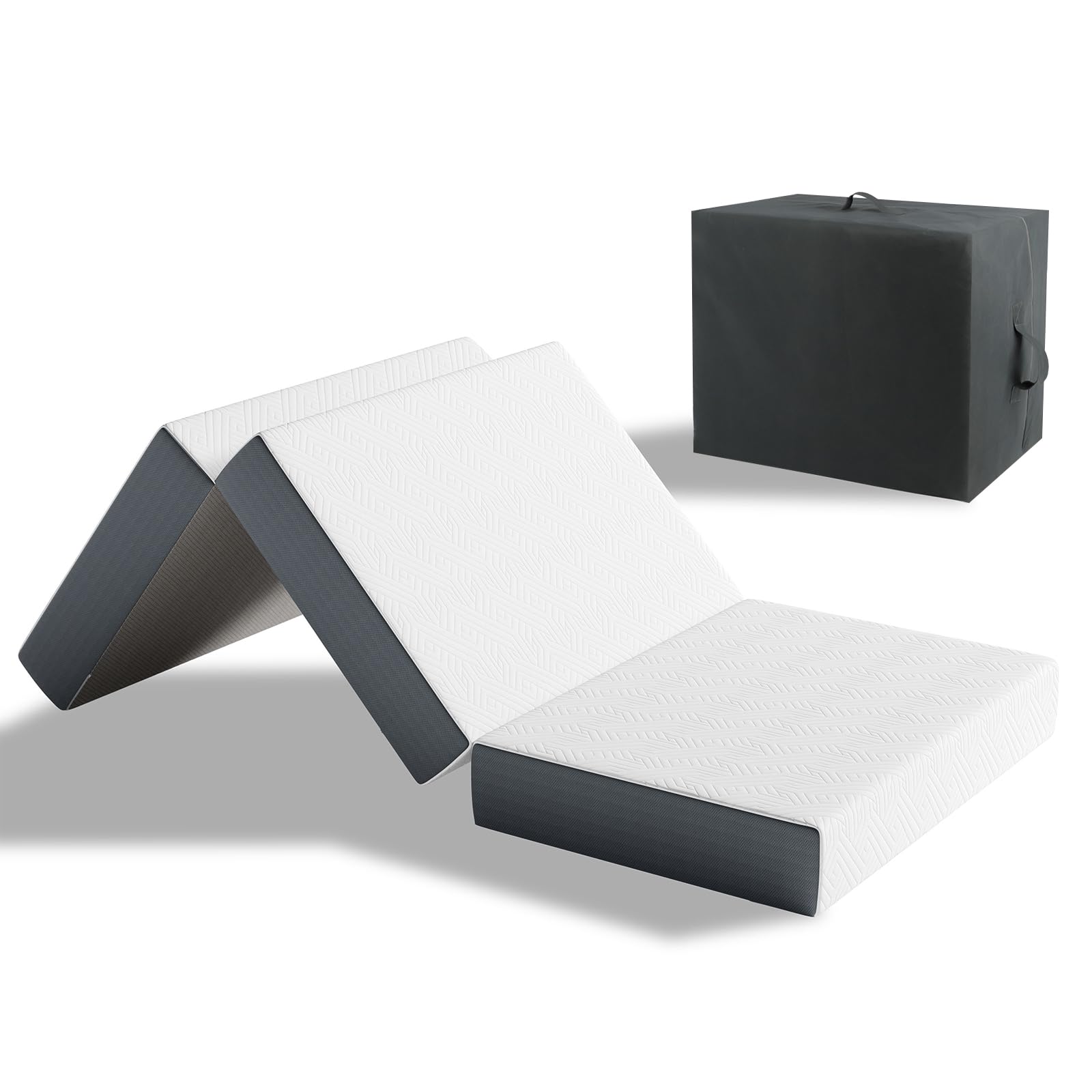 Épaisseur 10cm Matelas Pliable Mémoire Gel Sac Voyage 60x190cm