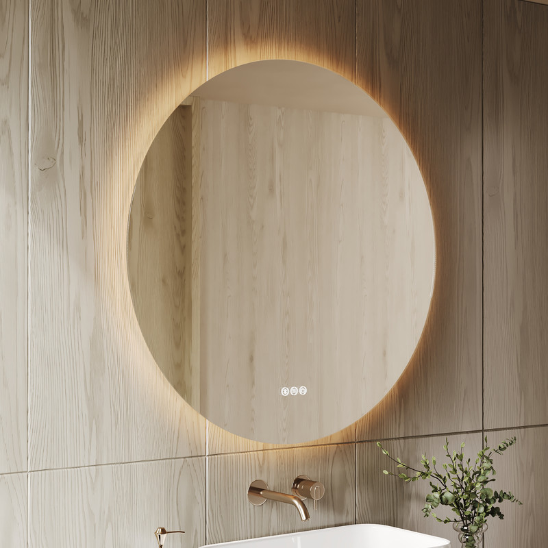 Miroir De Salle De Bain Led Rond Avec Haut-parleur Bluetooth Par