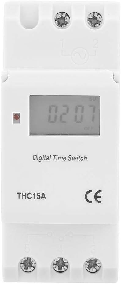 Yoyo 15-A-Zeitschaltuhr, 220–240 V Ac, 16-A-Digital-Lcd-Leistungs-Wochenzeitschaltuhr Mit Relais, Digital Programmierbar, Din-Schienen-Anschluss