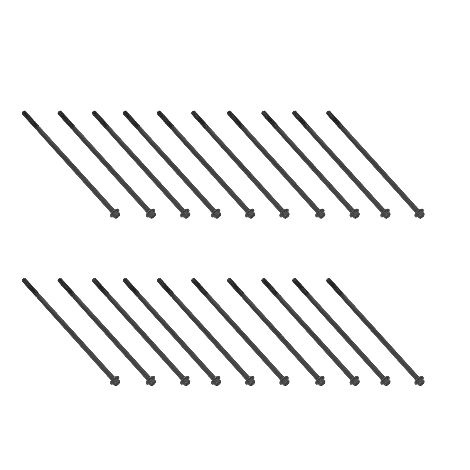 Boulons longs M6x175 à bride en fer, pas 1 mm, pour fixation rotor/stator de générateur, lot de 20